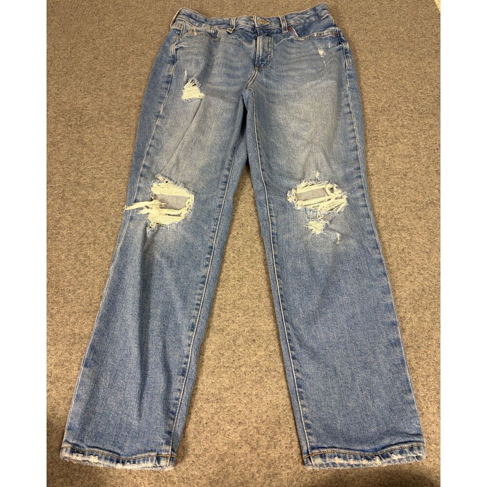 Old Navy Women's 10 O.G. Straight High Rise Distressed Jeans Secret Slim Pockets
